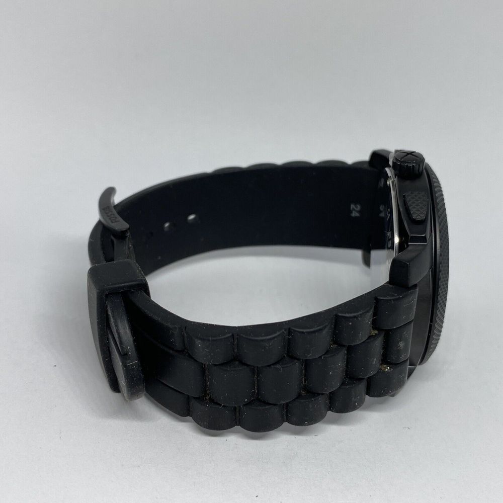 Fossil Machine FS5234 Men Black Resin Analog Black Dial Quartz Wrist Watch WO371 - Picture 12 of 12